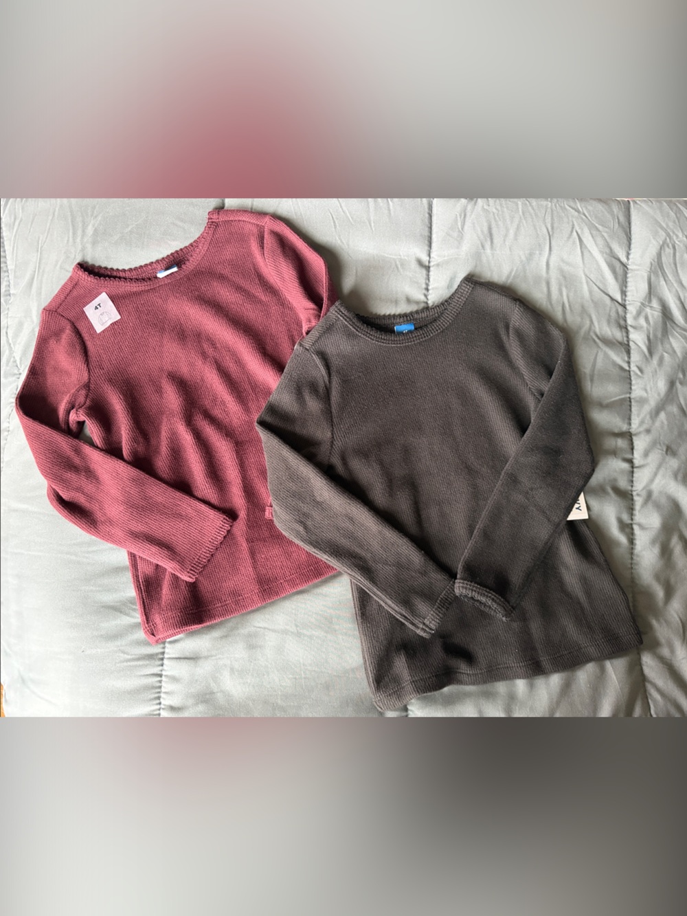 Old Navy Girls Long Sleeve Sweaters Dark Maroon & Black